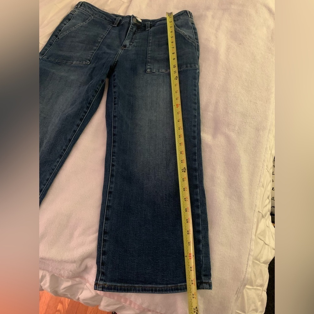 Kan Can Selene Mid Rise Crop Wide Leg Jeans - Picture 13 of 15